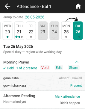 attendance feature