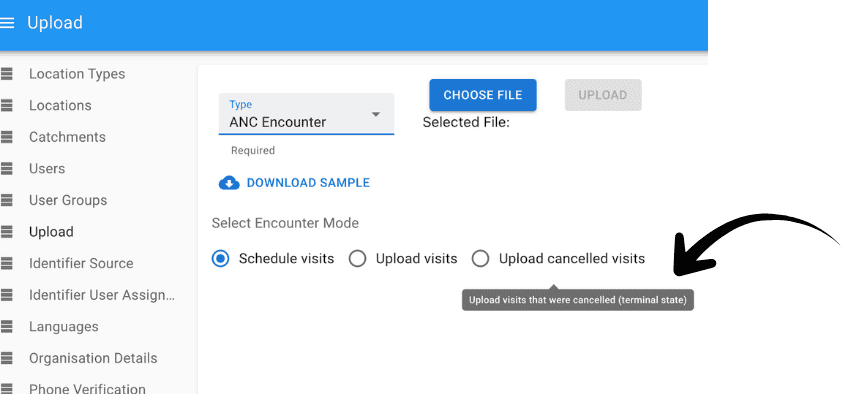 import cancelled visits