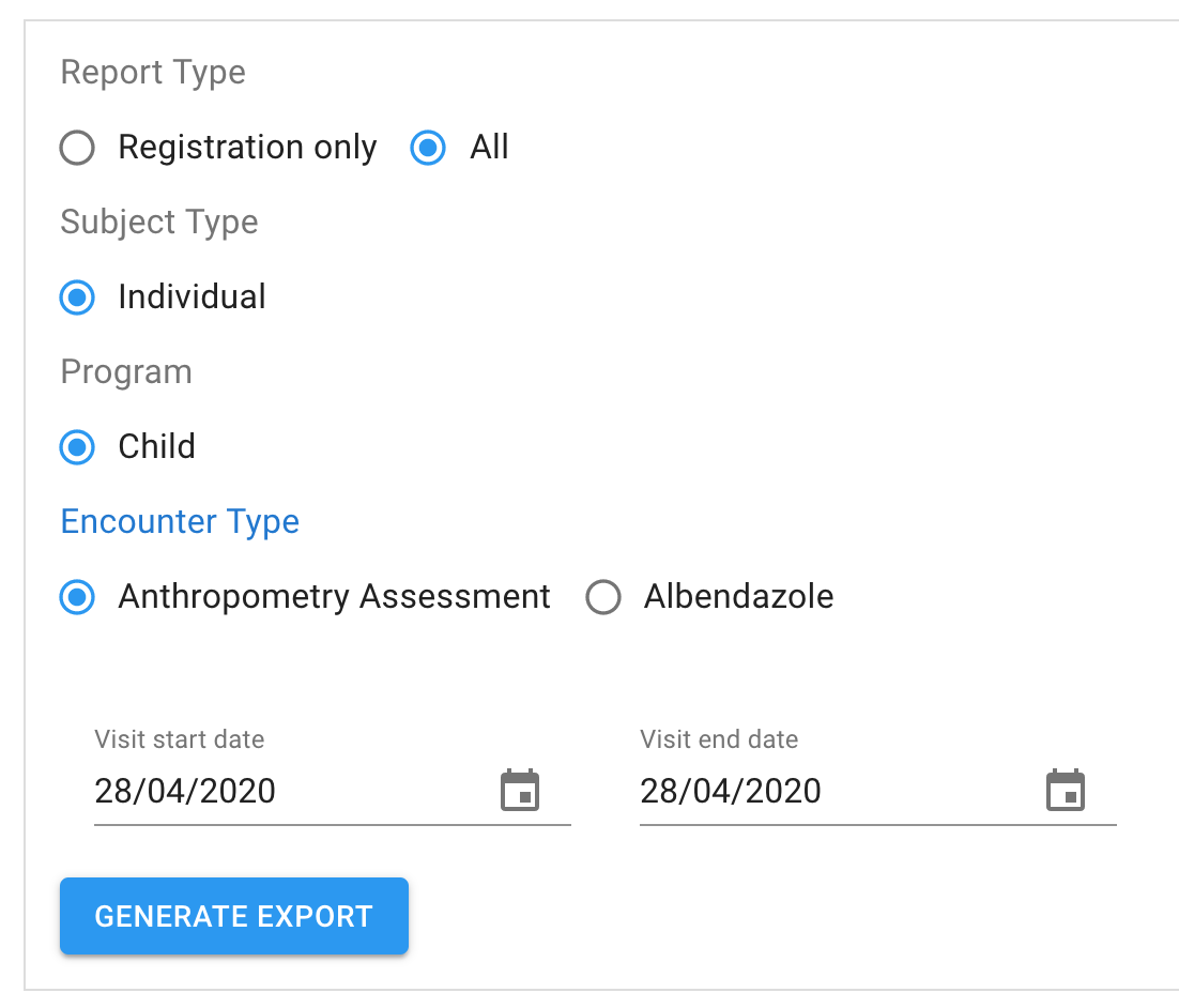 Longitudinal export